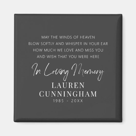 Aimant Citation Memorial Moderne Élégant Simple Chic (Devant)