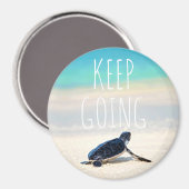 Aimant Citation Motivationnelle Continuer à aller Turtle  (Recto/Verso)