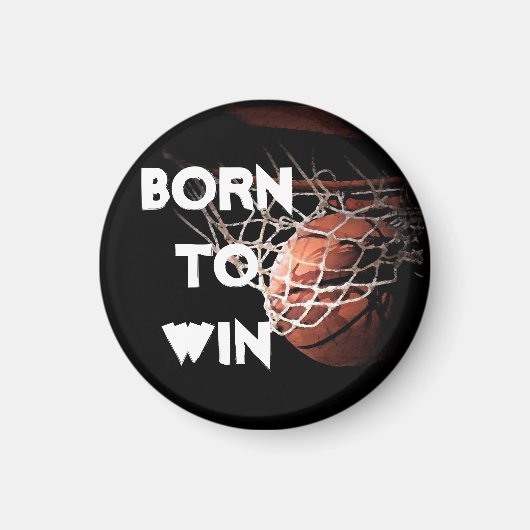 Aimant Citation motivationnelle disant Basketball né pour (Devant)