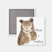 Aimant Citation motivationnelle L'attitude est tout avec  (Recto/Verso)