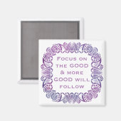Aimant Citation motivationnelle positive en violet (Recto/Verso)
