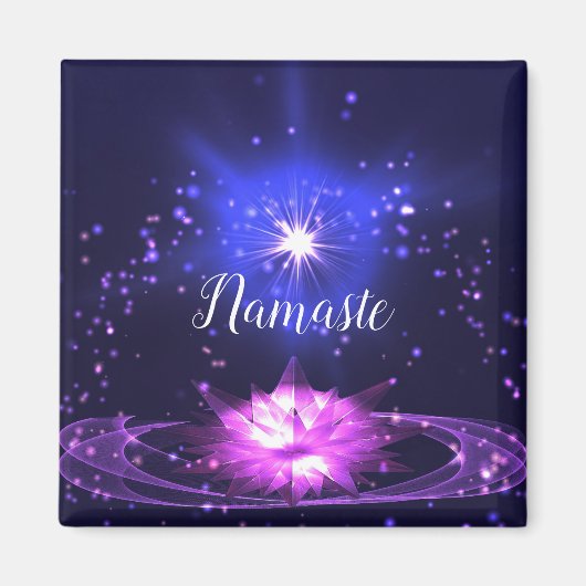 Aimant Citation Namaste Purple Crystal Lotus & Star (Devant)