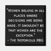 Aimant citation noir et blanc RBG (Devant)