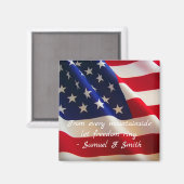 Aimant Citation patriotique du drapeau américain (Recto/Verso)