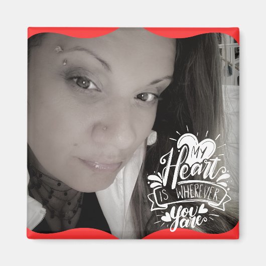 Aimant Citation Photo Saint-Valentin Amour à Distance (Devant)