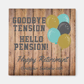 Aimant Citation Rustique De Retraite Et Ballons (Devant)