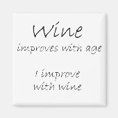 Aimant Citation vin drôle humour d'anniversaire au-dessus (Devant)