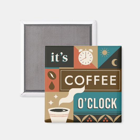 Aimant Citations de café coloré (Recto/Verso)