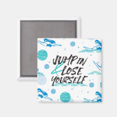 Aimant Citations de nageur sur le saut et le plaisir (Recto/Verso)