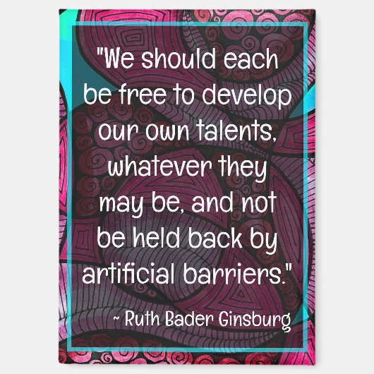 Aimant Citations de Ruth Bader Ginsburg RBG Sagesse Micro (Recto)