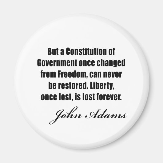Aimant Citations politiques de John Adams (Devant)