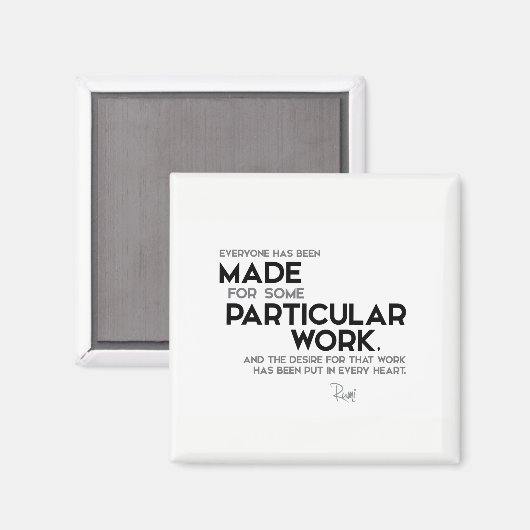 Aimant CITATIONS : Rumi : Travail particulier (Recto/Verso)