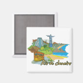 Aimant Cité célèbre de Rio de Janeiro, Brésil (Recto/Verso)