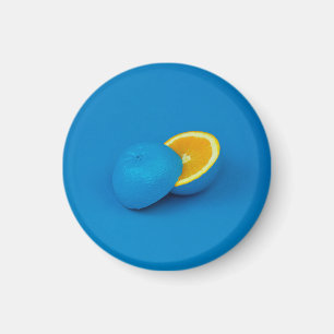 Aimant citron bleu coupé en deux moitiés