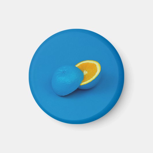 Aimant citron bleu coupé en deux moitiés (Devant)