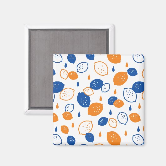 Aimant Citron bleu et orange Motif Jouer sur le thème des (Recto/Verso)