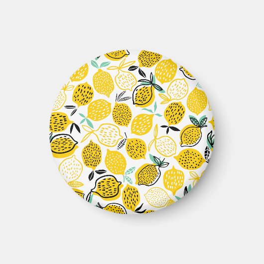 Aimant Citron Design été Illustration Vintage (Devant)