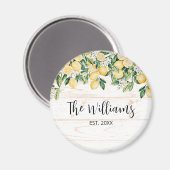 Aimant Citron jaune monogramme Bois blanc (Recto/Verso)