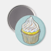 Aimant Citron merangue cupcake (Recto/Verso)