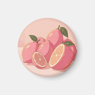 Aimant Citron Rose Moderne Féminin