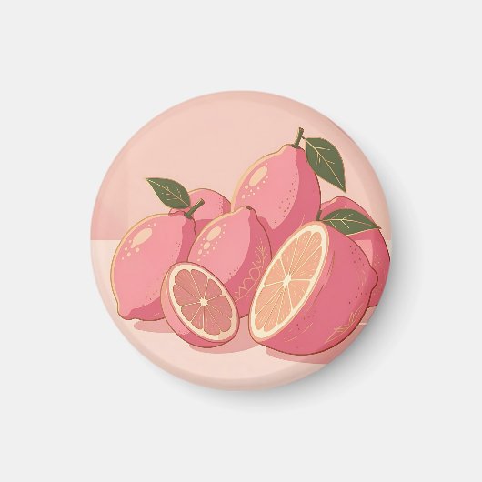 Aimant Citron Rose Moderne Féminin (Devant)