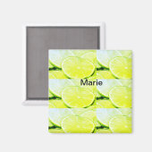 Aimant Citron vert jaune simple ajouter un nom minimal pe (Recto/Verso)