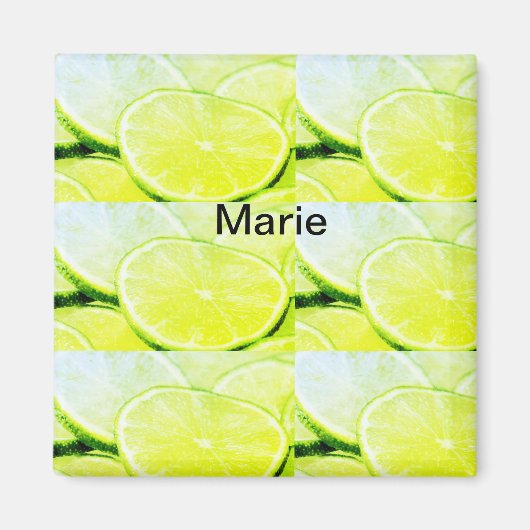 Aimant Citron vert jaune simple ajouter un nom minimal pe (Devant)