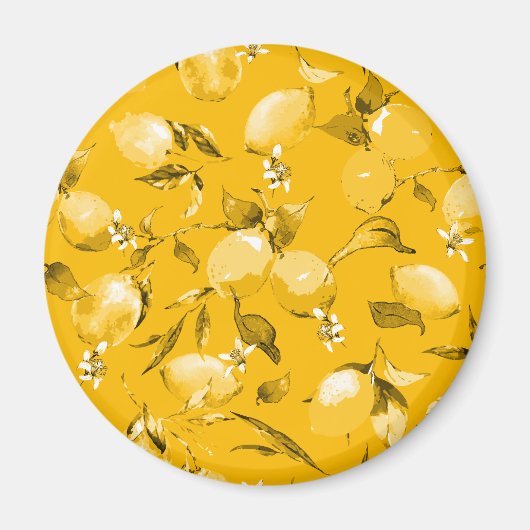 Aimant citrons aquarelle 10 (Devant)