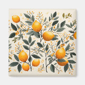 Aimant Citrons Et Citrus D'Été Motif Frais (Devant)