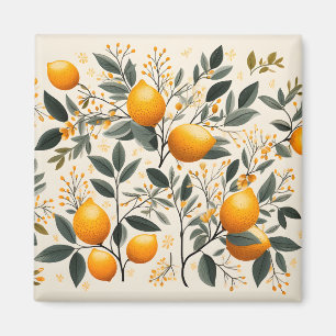 Aimant Citrons Et Citrus D'Été Motif Frais