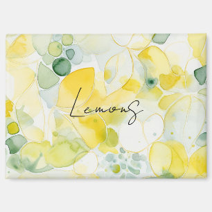 Aimant Citrons Jaunes Abstraits