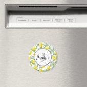 Aimant Citrons jaunes avec Monogramme Motif vert (In Situ (Lave-vaisselle))