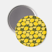 Aimant Citrons jaunes et motif vert olive : Citrus modern (Recto/Verso)