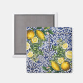 Aimant Citrons méditerranéens Carreaux portugais d'été (Recto/Verso)