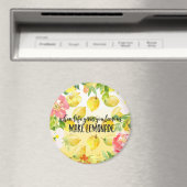 Aimant Citrons Pink floral ombre aquarelle inspirant (In Situ (Lave-vaisselle))