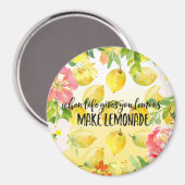 Aimant Citrons Pink floral ombre aquarelle inspirant (Recto/Verso)