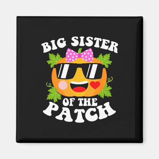 Aimant Citrouille Big Soeur Du Patch Drôle Halloween F (Devant)