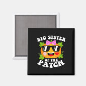 Aimant Citrouille Big Soeur Du Patch Fun Halloween Fami (Recto/Verso)