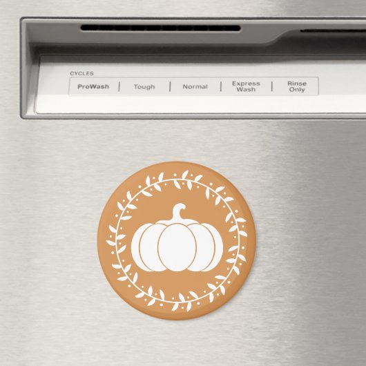 Aimant Citrouille blanc rustique et orange (In Situ (Lave-vaisselle))