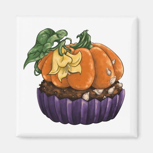 Aimant Citrouille Cupcake (Devant)