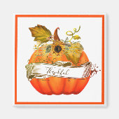 Aimant Citrouille d'automne personnalisable (Devant)