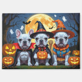 Aimant Citrouille de Bulldogs français Halloween drôle (Recto)