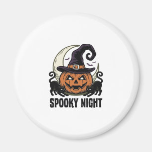 Aimant Citrouille de Halloween Chat Sorcière Chapeau Vint