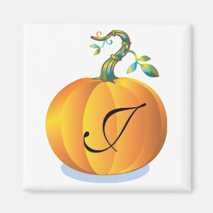 Aimant Citrouille Design Monogramme J