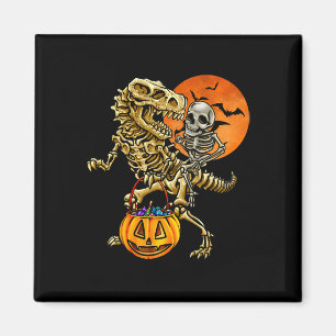 Aimant Citrouille d'Halloween de dinosaure squelette pour