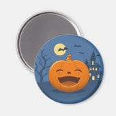 Aimant Citrouille d'Halloween riante (Recto/Verso)