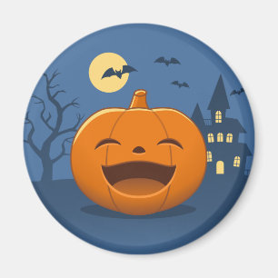 Aimant Citrouille d'Halloween riante