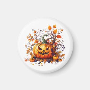Aimant citrouille drôle d'Halloween automne
