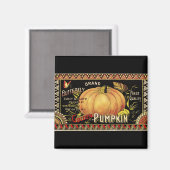 Aimant Citrouille Étiquette Antique marque de papillon (Recto/Verso)