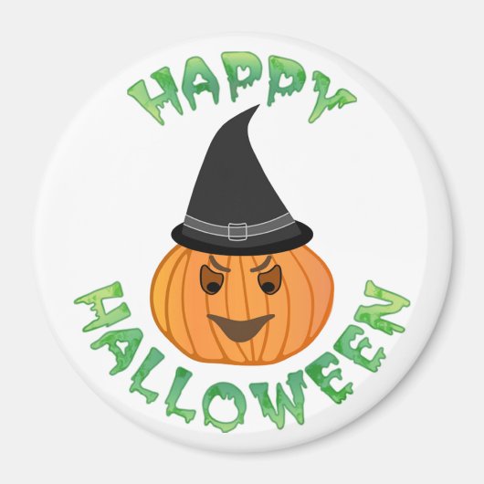 Aimant citrouille "HAPPY HALLOWEEN" (Devant)